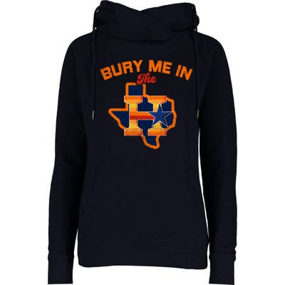 Vintage Bury Me In The H Houston Baseball Womens Funnel Neck Pullover Hood