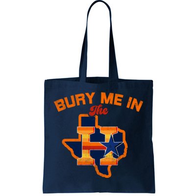 Vintage Bury Me In The H Houston Baseball Tote Bag