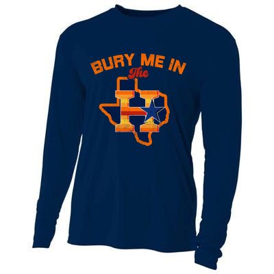 Vintage Bury Me In The H Houston Baseball Cooling Performance Long Sleeve Crew