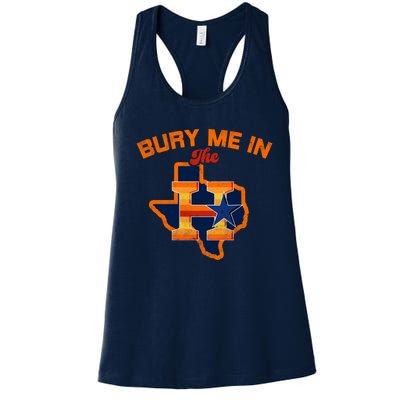 Vintage Bury Me In The H Houston Baseball Women's Racerback Tank