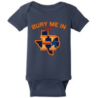 Vintage Bury Me In The H Houston Baseball Baby Bodysuit