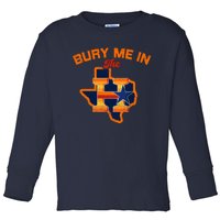 Vintage Bury Me In The H Houston Baseball Toddler Long Sleeve Shirt