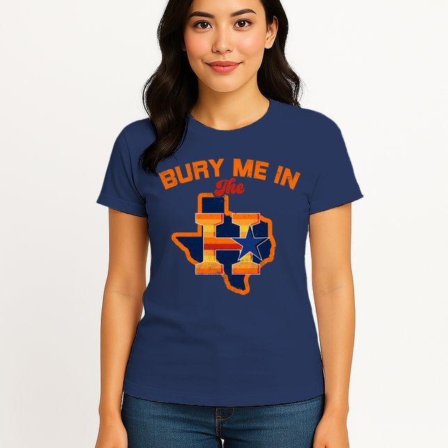 Vintage Bury Me In The H Houston Baseball Womens T-Shirt