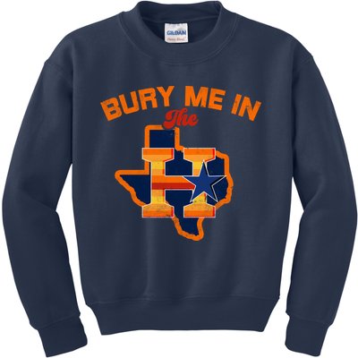 Vintage Bury Me In The H Houston Baseball Kids Sweatshirt
