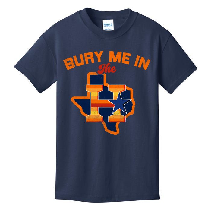 Vintage Bury Me In The H Houston Baseball Kids T-Shirt