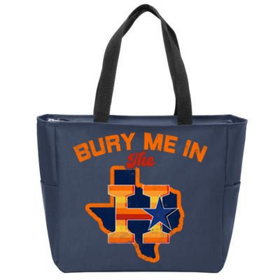 Vintage Bury Me In The H Houston Baseball Zip Tote Bag