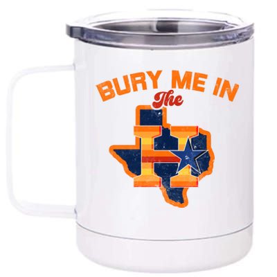 Vintage Bury Me In The H Houston Baseball 12 oz Stainless Steel Tumbler Cup