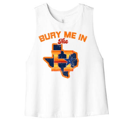 Vintage Bury Me In The H Houston Baseball Women's Racerback Cropped Tank