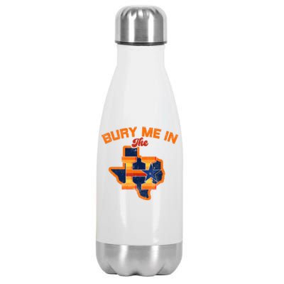 Vintage Bury Me In The H Houston Baseball Stainless Steel Insulated Water Bottle