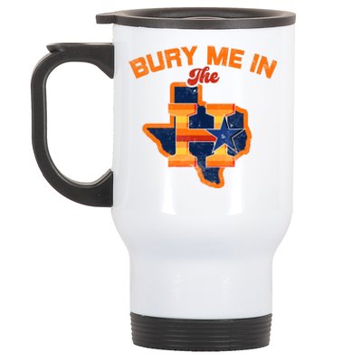 Vintage Bury Me In The H Houston Baseball Stainless Steel Travel Mug