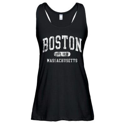 Vintage Boston Massachusetts Established 1630 Throwback Ladies Essential Flowy Tank