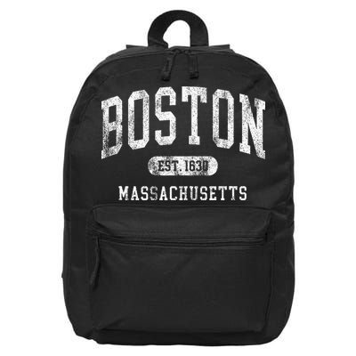 Vintage Boston Massachusetts Established 1630 Throwback 16 in Basic Backpack