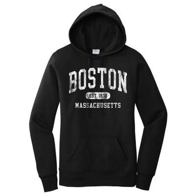 Vintage Boston Massachusetts Established 1630 Throwback Women's Pullover Hoodie