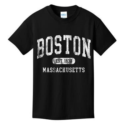 Vintage Boston Massachusetts Established 1630 Throwback Kids T-Shirt