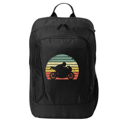 Vintage Biker Motorcycle Silhouette Retro City Backpack