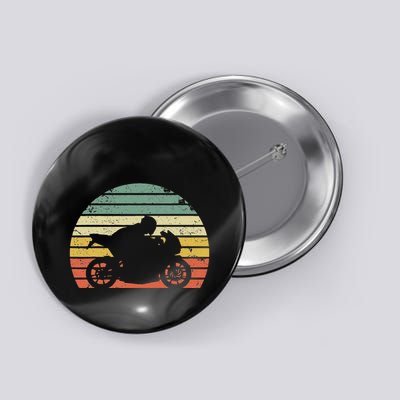 Vintage Biker Motorcycle Silhouette Retro Button