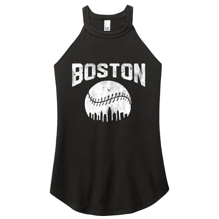 Vintage Boston Massachusetts State Athletic Style Baseball Women's Perfect Tri Rocker Tank