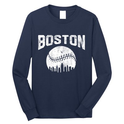 Vintage Boston Massachusetts State Athletic Style Baseball Long Sleeve Shirt