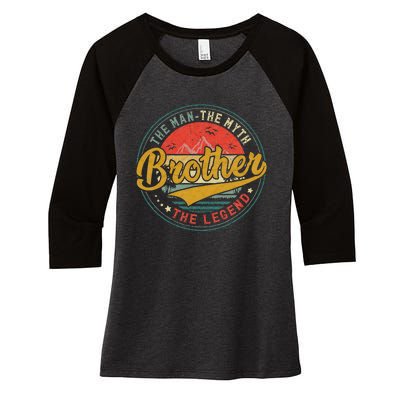 Vintage Brother Man Myth Legend Dad Father's Day Gift Women's Tri-Blend 3/4-Sleeve Raglan Shirt