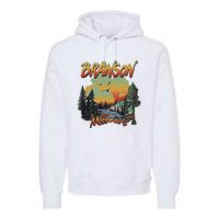 Vintage Branson Missouri Nature Mountain Hiking Souvenir Premium Hoodie