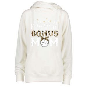 Volleyball Bonus Mom Step Mom Volleyball Mom Gift Womens Funnel Neck Pullover Hood