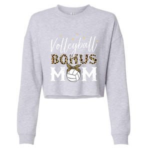 Volleyball Bonus Mom Step Mom Volleyball Mom Gift Cropped Pullover Crew