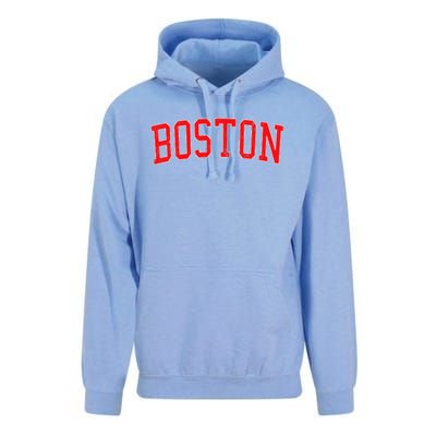 Vintage Boston MA Varsity Style Red Text Unisex Surf Hoodie