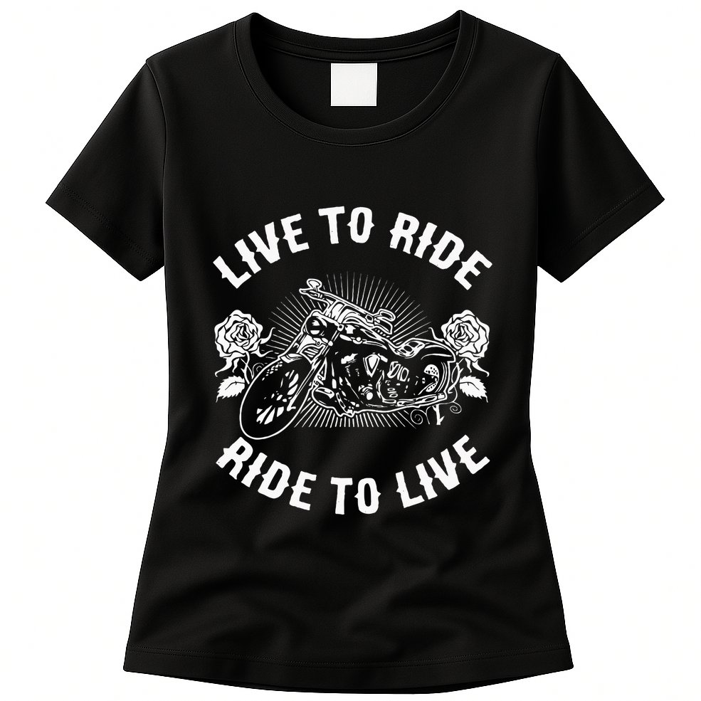 Vintage Biker Motorcycle Motocross Design Womens T-Shirt