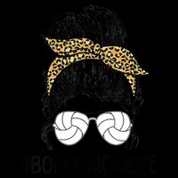 Volleyball Bonus Mom Life Messy Bun Leopard Mother’S Day Cute Gift Cooling Performance Crew T-Shirt
