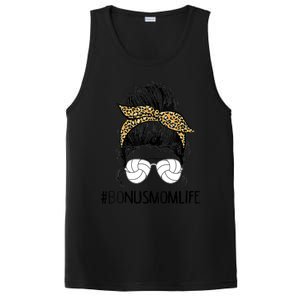 Volleyball Bonus Mom Life Messy Bun Leopard Mother’S Day Cute Gift PosiCharge Competitor Tank