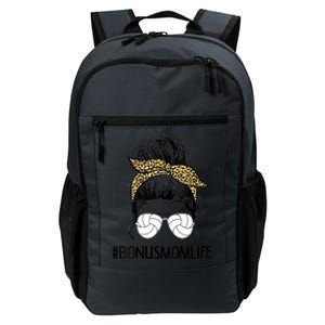 Volleyball Bonus Mom Life Messy Bun Leopard Mother’S Day Cute Gift Daily Commute Backpack