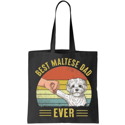 Vintage Best Maltese Dog Dad Ever Fist Bump Funny Dog Lover Bag
