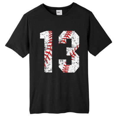 Vintage Baseball Mom 13 Jersey Baseball Favorite Player Tall Fusion ChromaSoft Performance T-Shirt