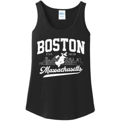 Vintage Boston Massachusetts Est 1630 Souvenir Ladies Essential Tank