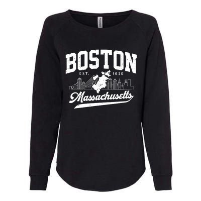 Vintage Boston Massachusetts Est 1630 Souvenir Womens California Wash Sweatshirt