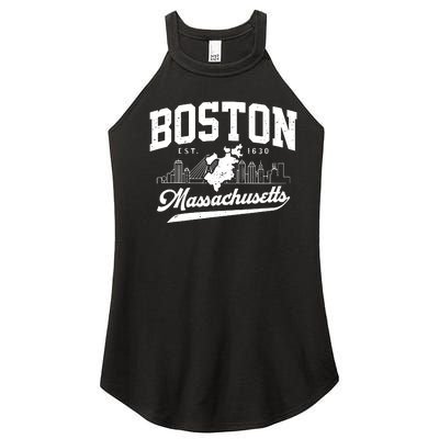 Vintage Boston Massachusetts Est 1630 Souvenir Women's Perfect Tri Rocker Tank