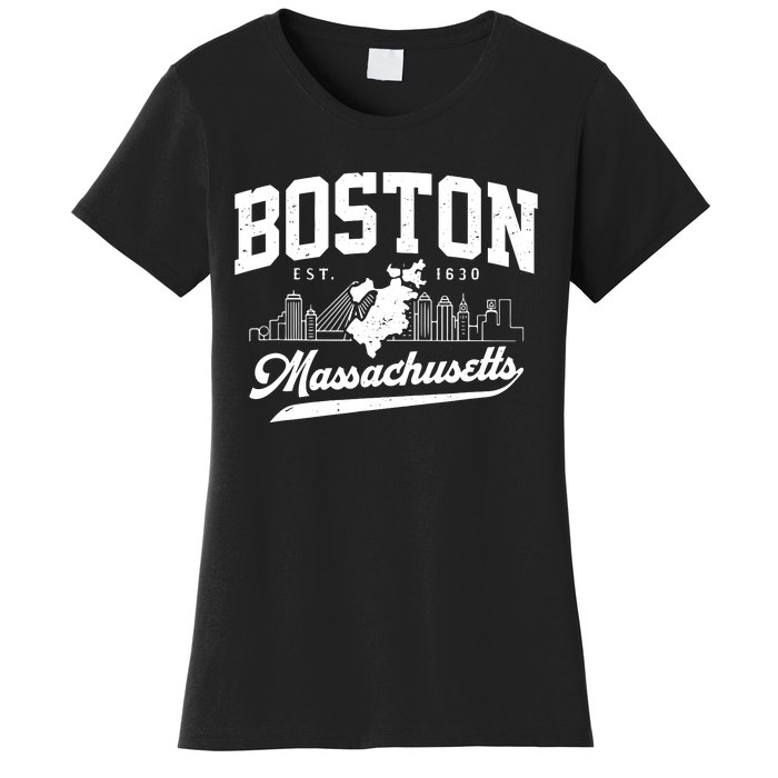 Vintage Boston Massachusetts Est 1630 Souvenir Women's T-Shirt