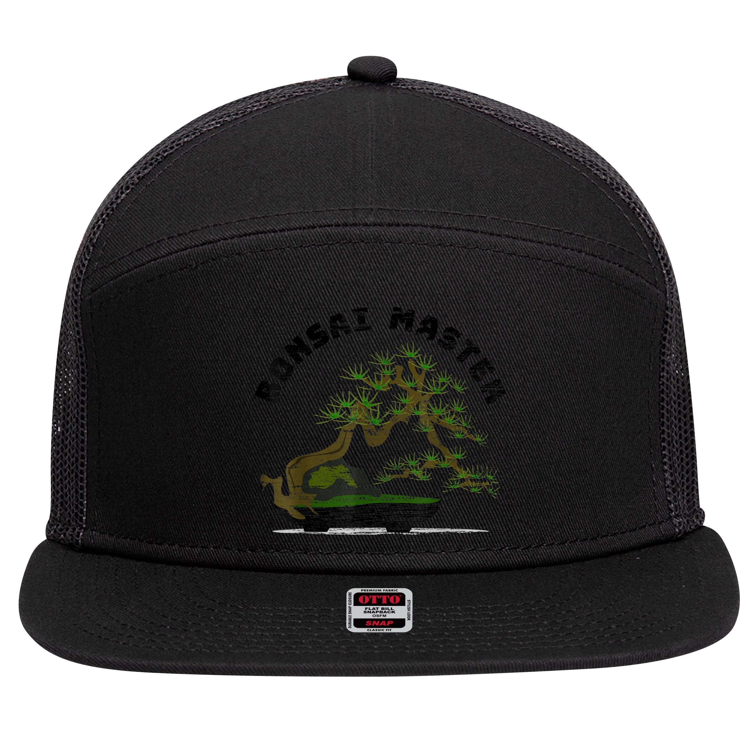 Vintage Bonsai Master Bonsai Tree 7 Panel Mesh Trucker Snapback Hat