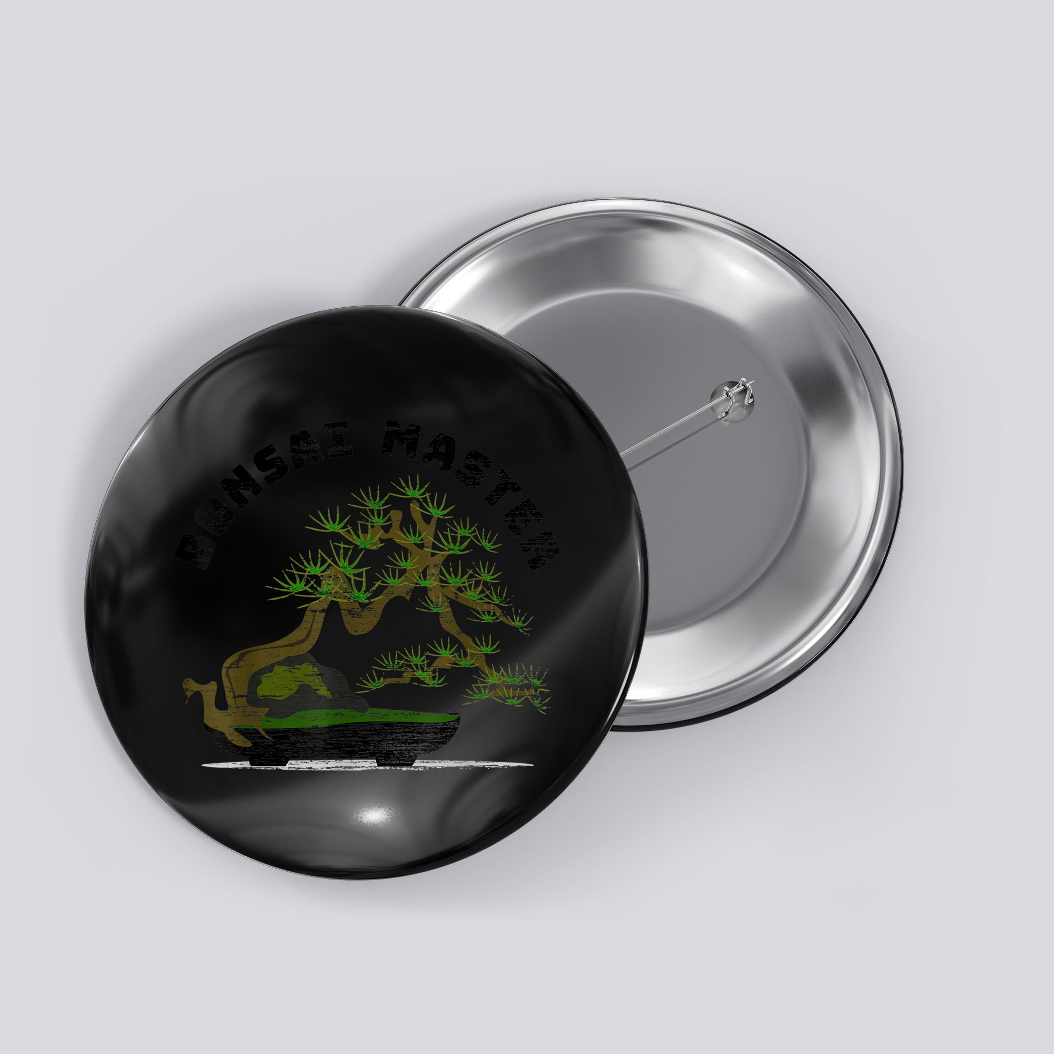 Vintage Bonsai Master Bonsai Tree Button