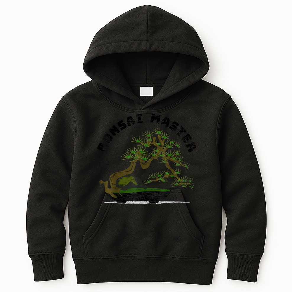Vintage Bonsai Master Bonsai Tree Kids Hoodie