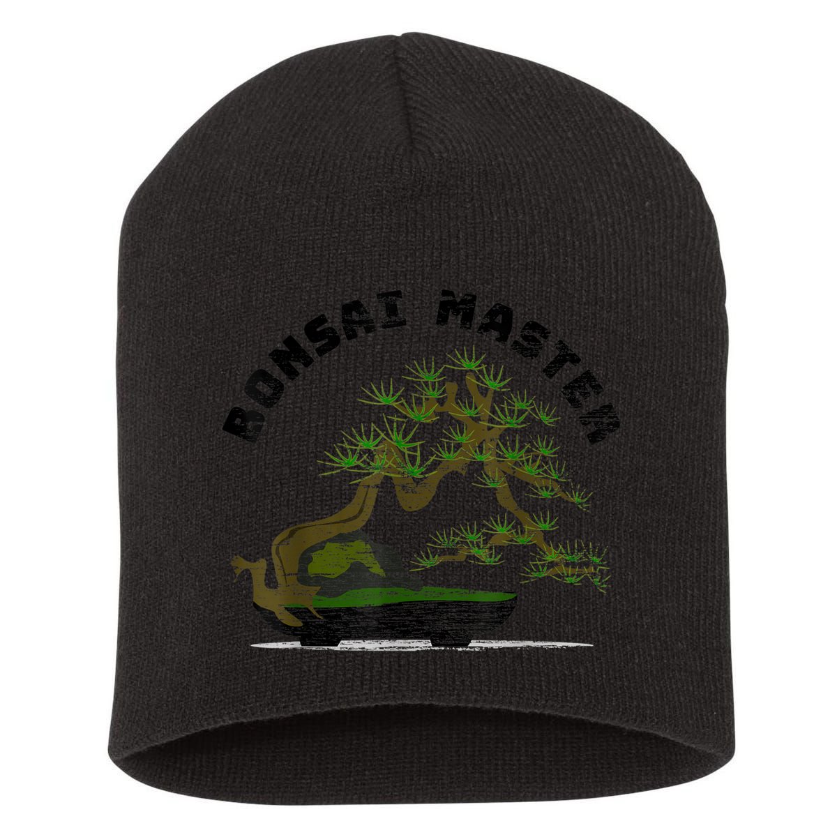 Vintage Bonsai Master Bonsai Tree Short Acrylic Beanie