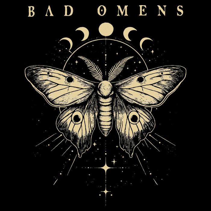 Vintage Bad Music Rock 90s Moth And Moons Vaporware Omens T-Shirt