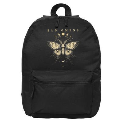 Vintage Bad Music Rock 90s Moth And Moons Vaporware Omens 16 in Basic Backpack