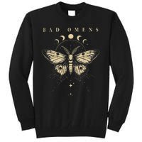 Vintage Bad Music Rock 90s Moth And Moons Vaporware Omens Tall Sweatshirt