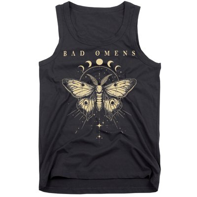 Vintage Bad Music Rock 90s Moth And Moons Vaporware Omens Tank Top