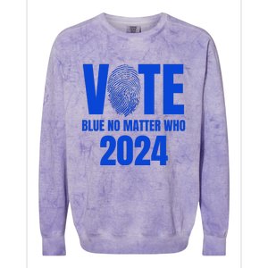 Vote Blue No Matter Who 2024 Colorblast Crewneck Sweatshirt