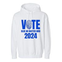 Vote Blue No Matter Who 2024 Garment-Dyed Fleece Hoodie