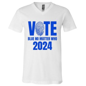 Vote Blue No Matter Who 2024 V-Neck T-Shirt