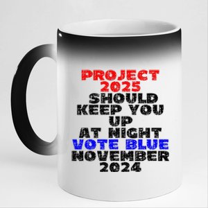 Vote Blue November 2024 Election Project 2025 Biden Democrat 11oz Black Color Changing Mug