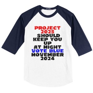 Vote Blue November 2024 Election Project 2025 Biden Democrat Baseball Sleeve Shirt